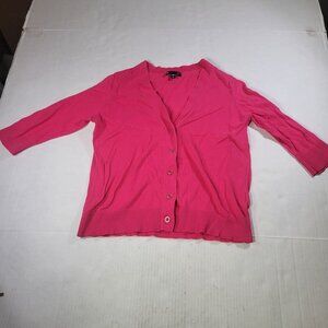 Gap Womens XS Pink Button-Up Cardigan With 3/4 Sleeves